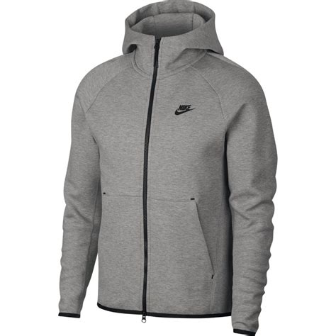 nike tech fleece hoodie full zip grijs zwart|tech shell full zip hoodie.